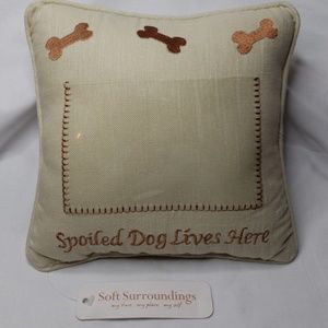 Soft Surroundings dog pillow w/photo slot